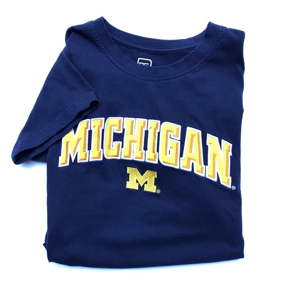 Pro Edge University of Michigan Navy Blue Tee with Embroidered patches, Large - Picture 1 of 14